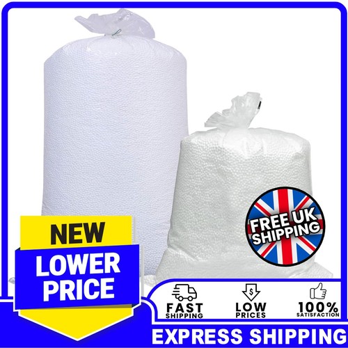 White polystyrene bead filling - white,
